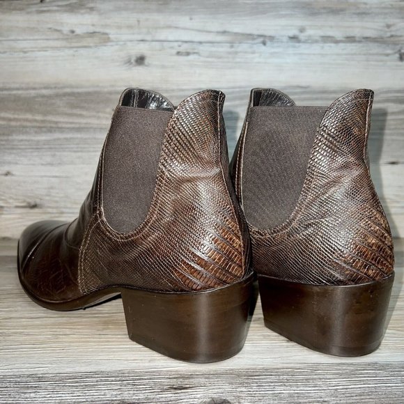 Jo Ghost Lizard Cap Toe Brown Chelsea Boot Italian Leather Men\'s US 8.5 EU 41.5 main image 5